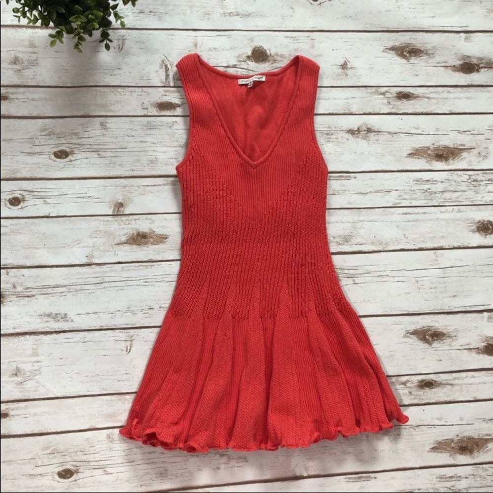 Rebecca Minkoff Coral Ribbed V-neck Dress